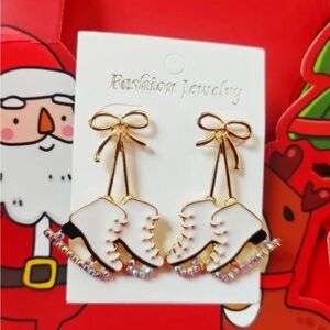 1pair Christmas Roller Skates Earrings